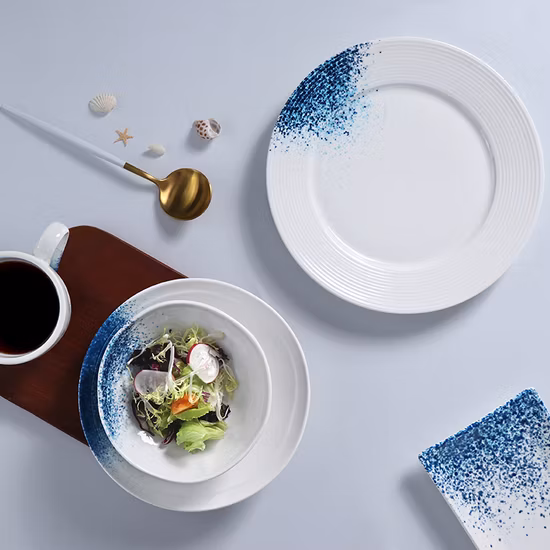磁器工場ホテル供給食器セットパスタシーフードプレートセットホタテプレート食器セットレストラン用